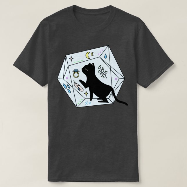Camiseta Cristal de gato cósmico 1 (Diseño del anverso)
