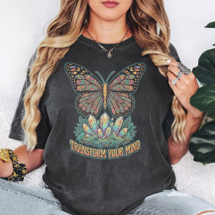 Camiseta Cristal de Mariposa Boho "Transforma Tu Mente"