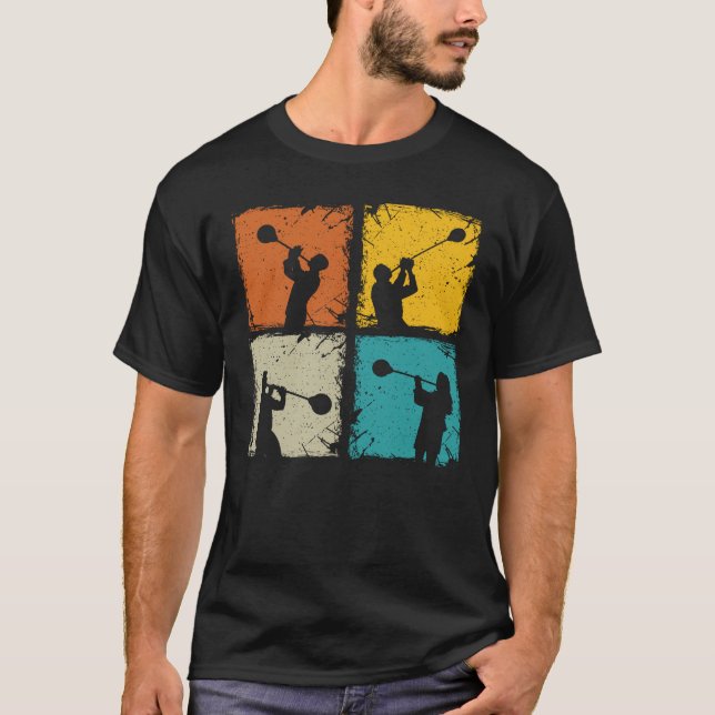 Camiseta Cristal de vidrio soplando cuadrados retro - vidri (Anverso)