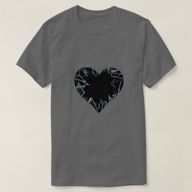 Camiseta Cristal del corazón roto destrozado (Diseño del anverso)