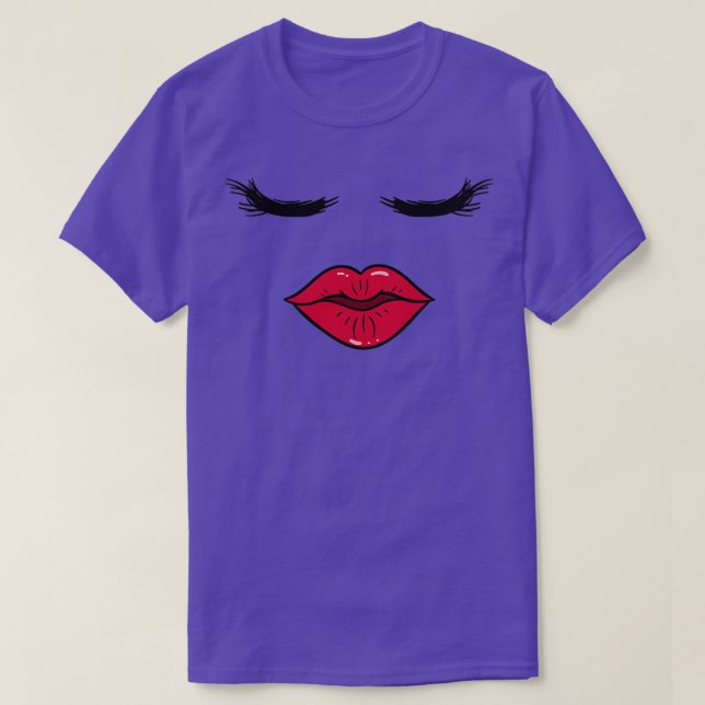 Camiseta Cristal esteticista eyelash lápiz labial rojo (Diseño del anverso)
