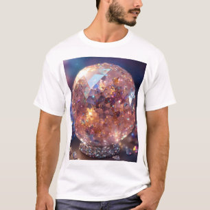 Camiseta Cristal quarts planeta purpurina brillantez de pla
