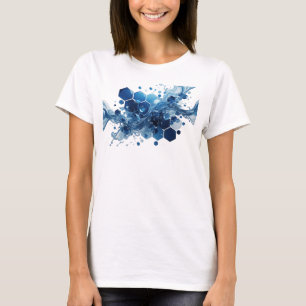 Camiseta Cristales Azules de Plata Moderna y Arte Vestible