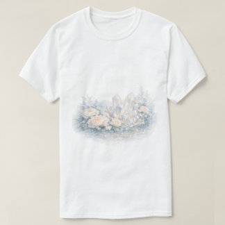 Camiseta Cristales de Cuarzo Aquarela Peonías Florales Past