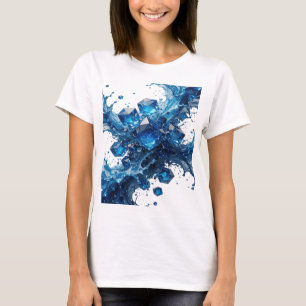 Camiseta Cristales de Hielo Azules Plateados Juguetones en