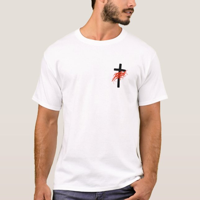 Camiseta cristiana con cruz de fe (Anverso)