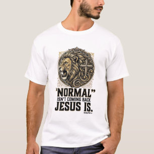 Camiseta Cristiana Cruz León Jesús Está Volviendo