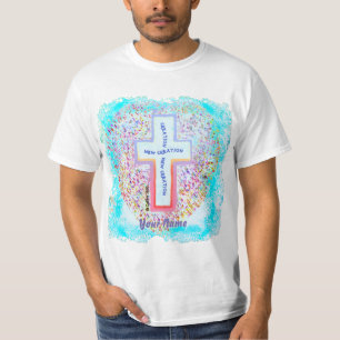 Camiseta cristiana de cruz de nueva creación