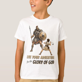 Camiseta cristiana de David y Goliat para niños