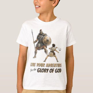 Camiseta cristiana de David y Goliat para niños