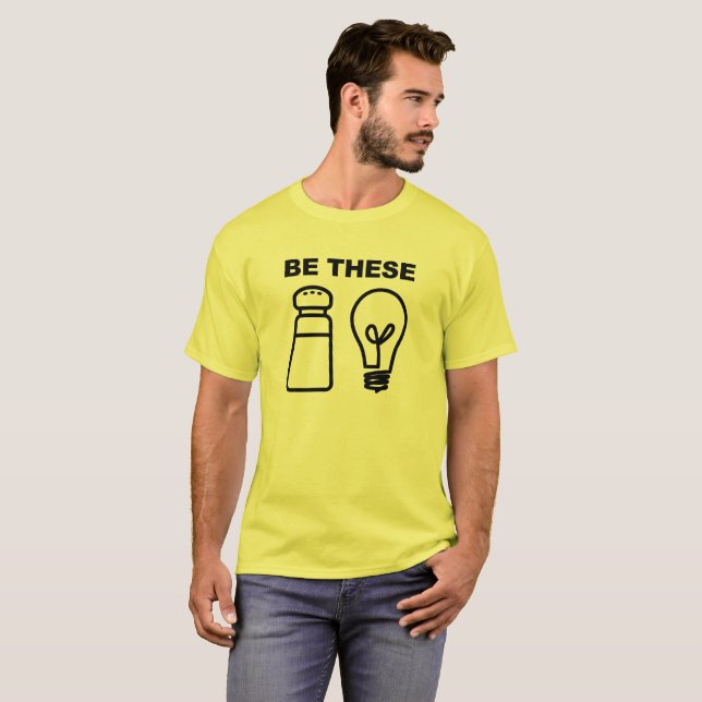 Camiseta cristiana de Sal y Luz (Anverso completo)