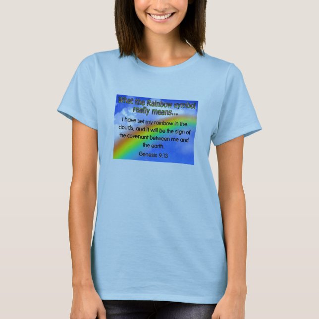 Camiseta cristiana del arco iris (Anverso)