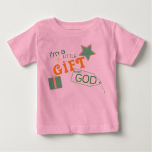 Camiseta cristiana del bebé - poco regalo de dios