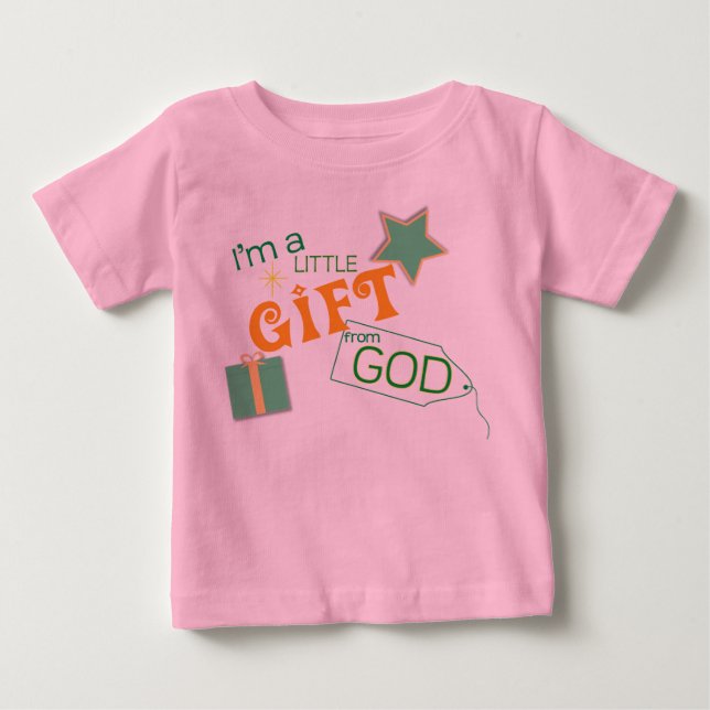 Camiseta cristiana del bebé - poco regalo de dios (Anverso)