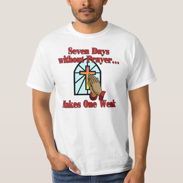 Camiseta cristiana del rezo, camisetas cristianas (Anverso)