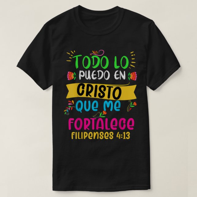 Camiseta cristiana en espanol Versiculo Ch (Diseño del anverso)