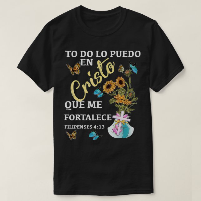Camiseta cristiana en espanol Versiculo Spanish Ch (Diseño del anverso)