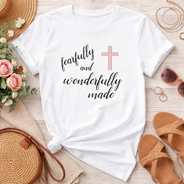 Camiseta Cristiana Hecho Maravillosamente y Con Te (Subido por el creador)