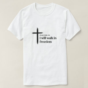 Camiseta cristiana hombre Salmo 119:45