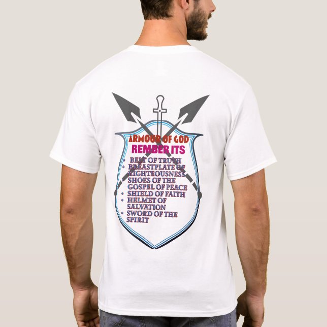 Camiseta cristiana inspiradora que eleva la fe (Reverso)