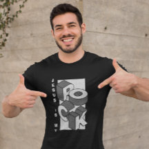 Camiseta Cristiana Isométrica JESÚS ES MI ROCA