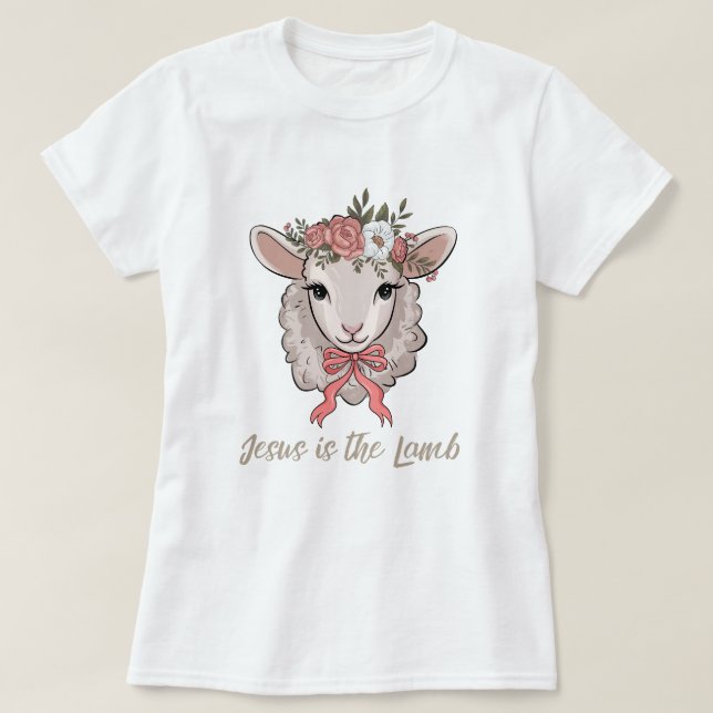 Camiseta cristiana Jesús es la coqueta de cordero (Diseño del anverso)