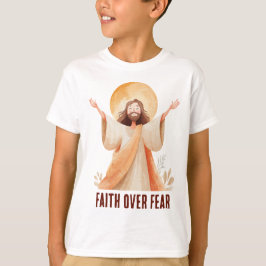 Camiseta cristiana Jesús Fe sobre Miedo