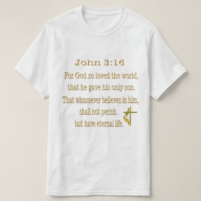 Camiseta cristiana John 3:16 (Diseño del anverso)