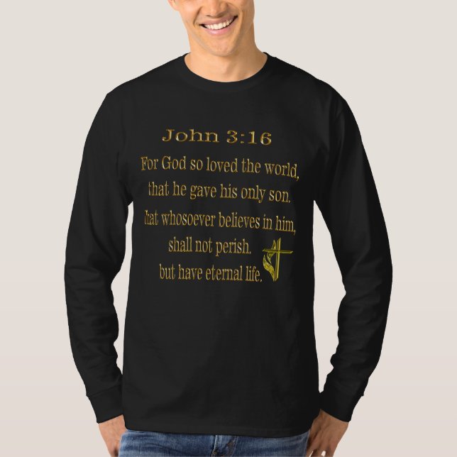 Camiseta cristiana John 3:16 (Anverso)