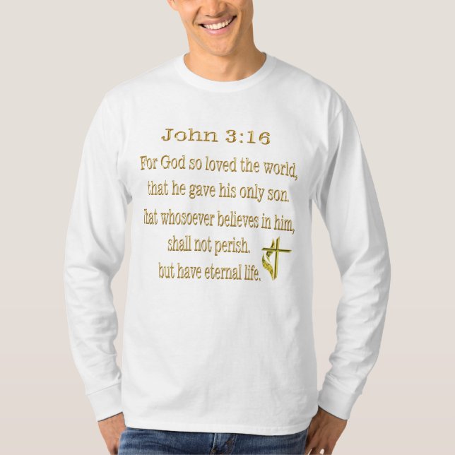 Camiseta cristiana Juan 3:16 (Anverso)