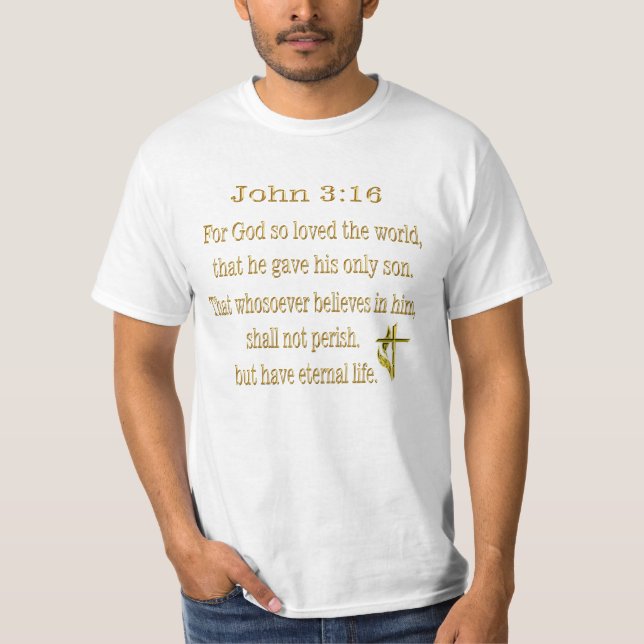 Camiseta cristiana Juan 3:16 (Anverso)