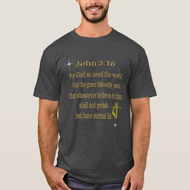 Camiseta cristiana Juan 3:16 (Anverso)