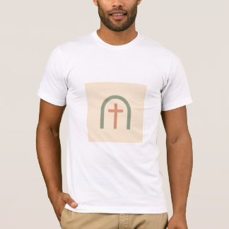 Camiseta cristiana minimalista de cruz en arco pas