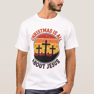 Camiseta cristiana Navidad Jesús puesta del sol Cr