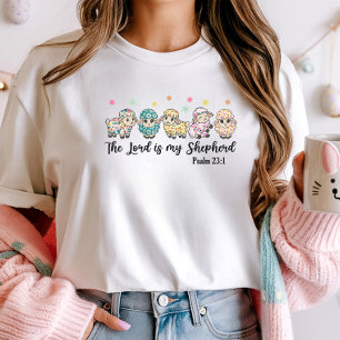 Camiseta Cristiana oveja floral de Pascua
