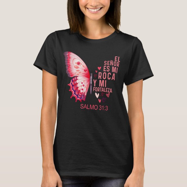 Camiseta cristiana para mujer y mujer en espanol S (Anverso)