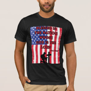 Camiseta Cristiana Patriótica Salmo 33:12