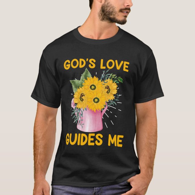 Camiseta Cristianismo EL AMOR DE DIOS ME GUÍA Girasol Diver (Anverso)