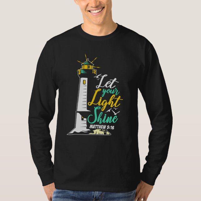 Camiseta Cristianismo Jesús Faro de Dios - Deja Tu Luz (Anverso)