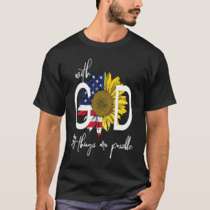 Camiseta Cristianismo Patriótico USA Con Dios Todas las Cos
