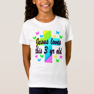 CAMISETA CRISTIANO DE 3 AÑOS DISEÑO DE ORACIONES DE CUMPLEA