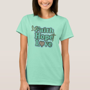 Camiseta Cristiano del amor de la esperanza de la fe