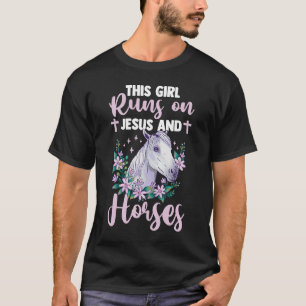 Camiseta Cristiano Ecuestre Este Chica Corre Sobre Caballos