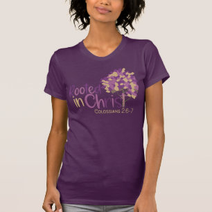 Camiseta Cristiano Enraizado En Cristo Colossian 2:7 Añadi