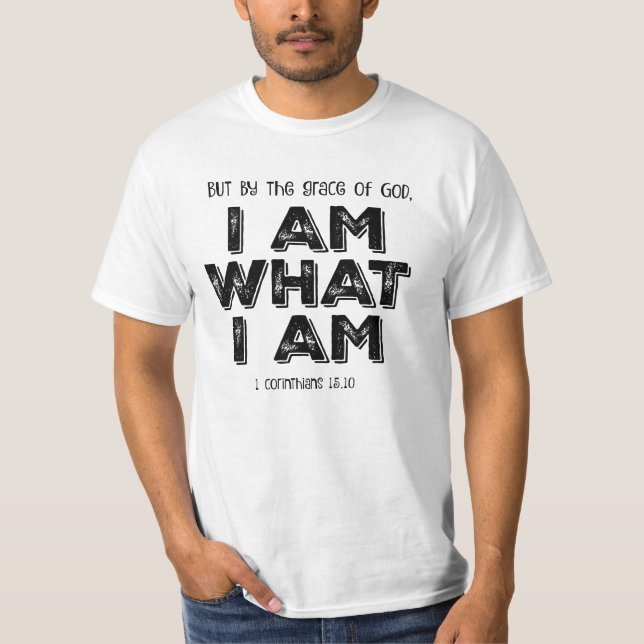 Camiseta Cristiano inspirador soy lo que soy la Biblia Vers (Anverso)