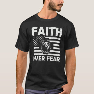 Camiseta Cristiano Jesús Fe Por Miedo León Religioso De
