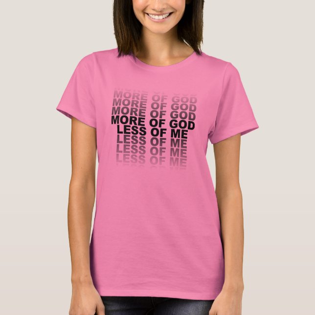 Camiseta Cristiano Más de Dios Menos de Mí (Anverso)
