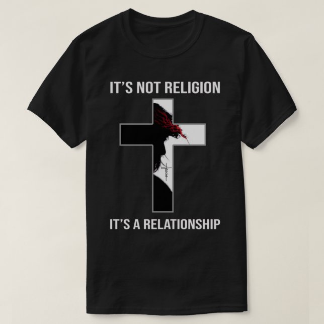 Camiseta Cristiano No es una religión Es una relación (Diseño del anverso)