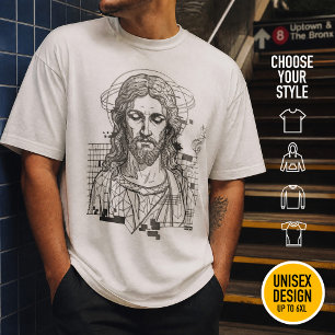 Camiseta Cristiano Onda Cristiana Cuadrícula Anaglifo Jesuc