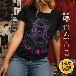 Camiseta Cristiano Onda de Cristo Cuadrícula Anaglifo Jesuc